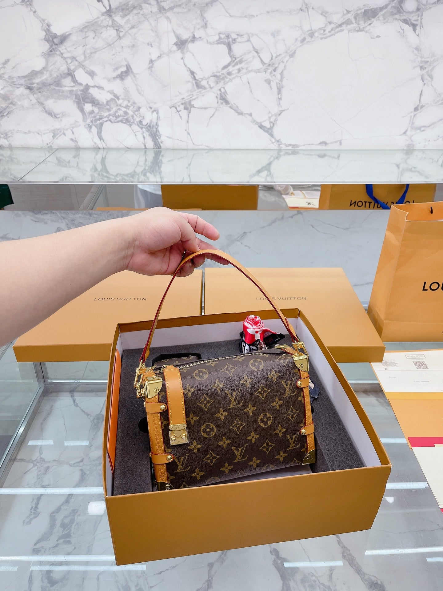 Shop Louis Vuitton 2022 SS Orange Pouch (M81245) by lifeisfun