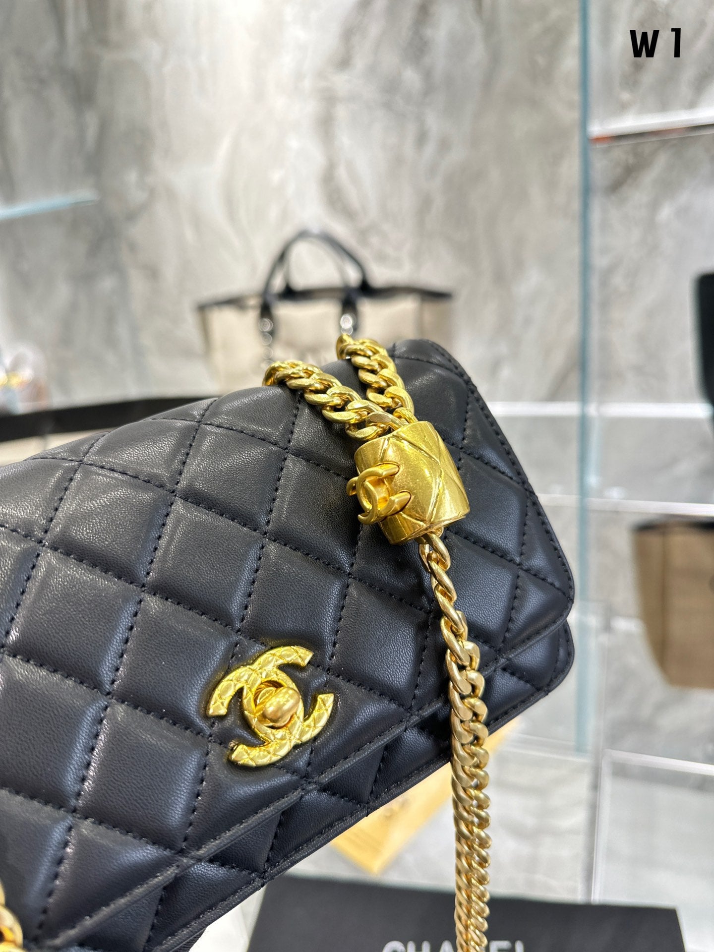 Chanel 22K Adjustable Wallet on Chain WOC in Dark Beige Lambskin GHW