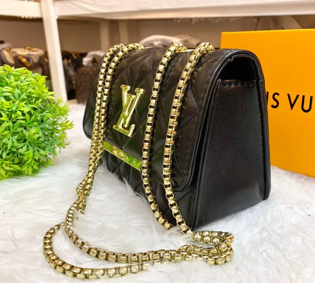 Sling bag new LV, handbag gold chain sling