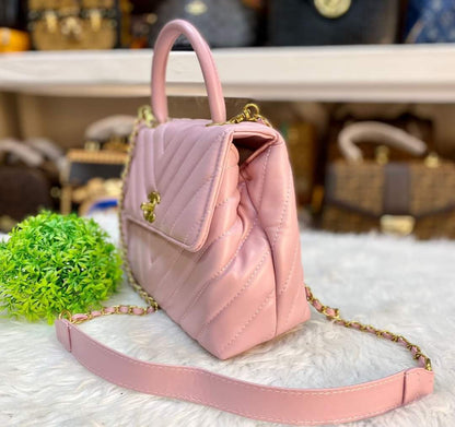 BXU Chnel 022 Top Handle Bag Pink