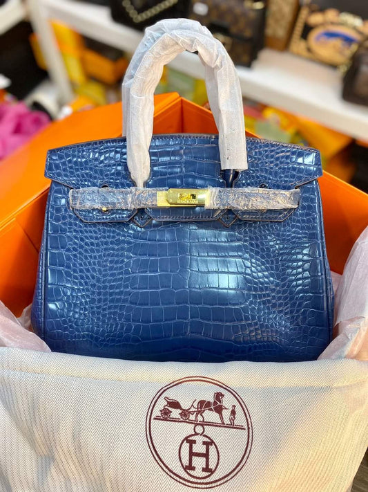 BXU Hrmes 004 Blue Birkin Bag
