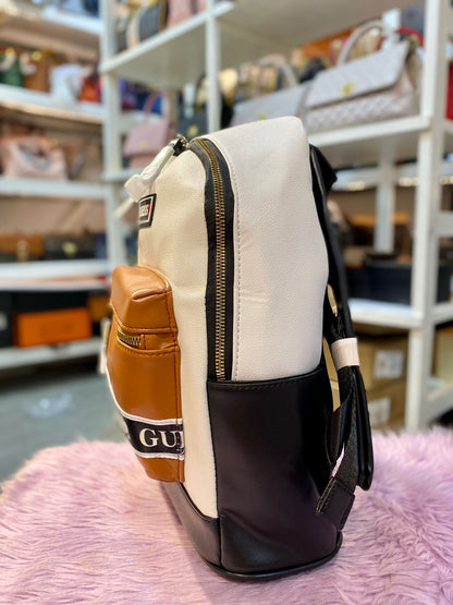BXU GUESS 020 Brown White Medium Backpack Bag