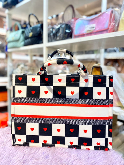 BXU DIOR 049 Red Heart OTG Bag